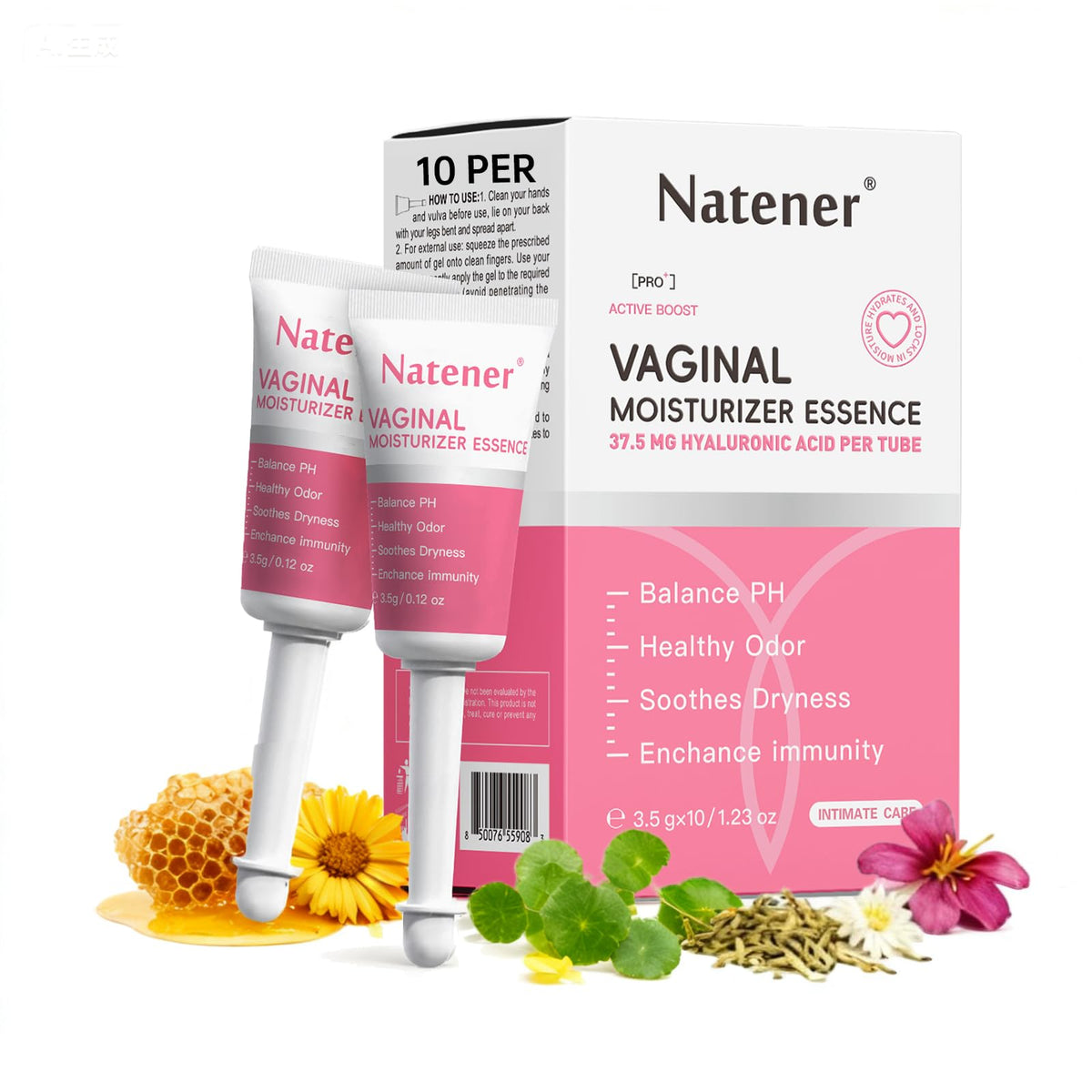 Natener 10P textura gel ofrece hidratación duradera para zonas íntimas.