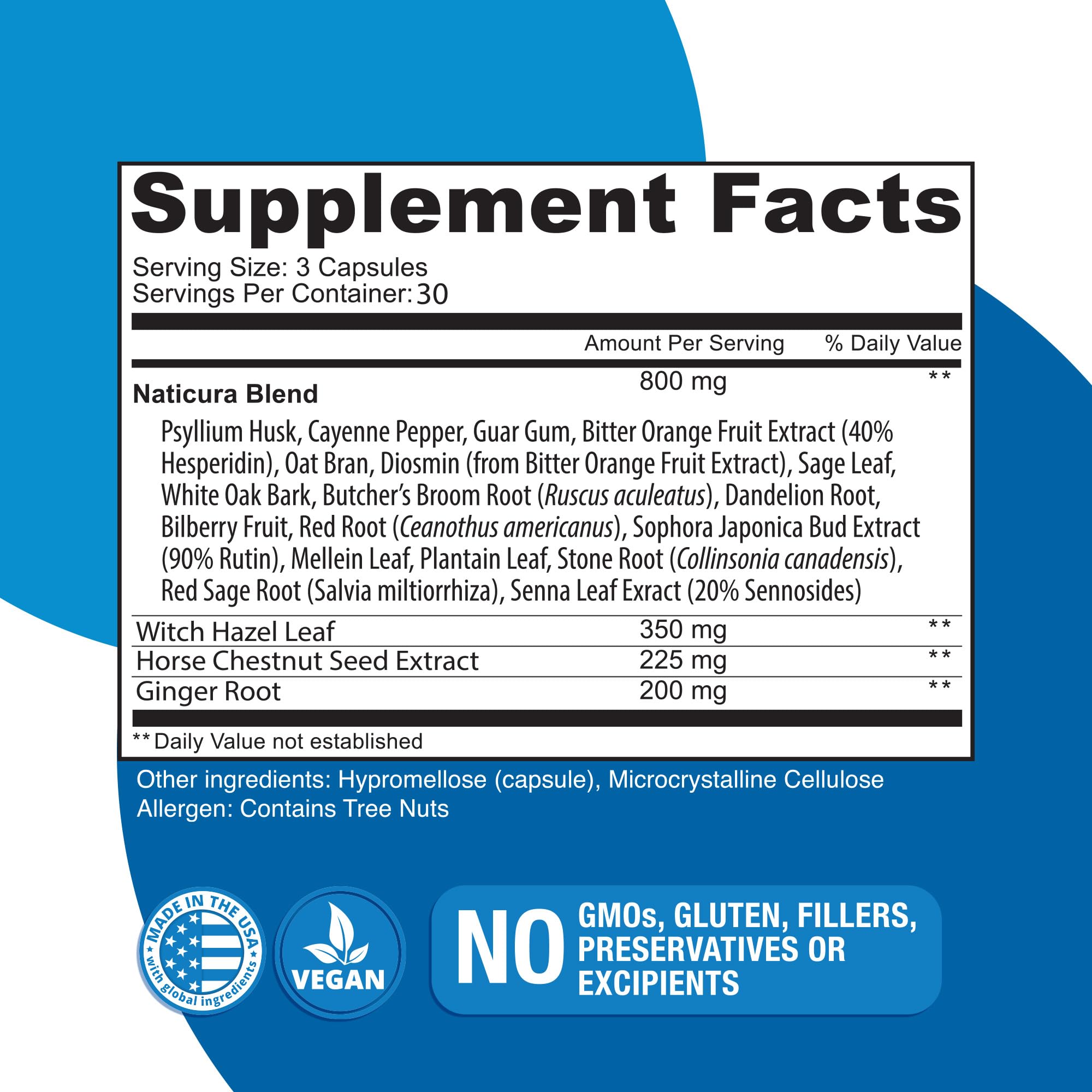 Naticura Hem-Control: etiqueta frontal destacando ingredientes naturales.