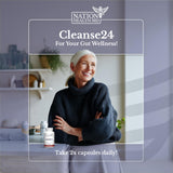 Detalles de papaina y ajenjo en Cleanse24 para digestión suave.