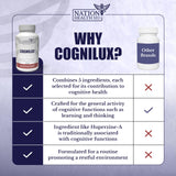 NATION HEALTH MD Cognilux: bote abierto mostrando cápsulas para uso diario.