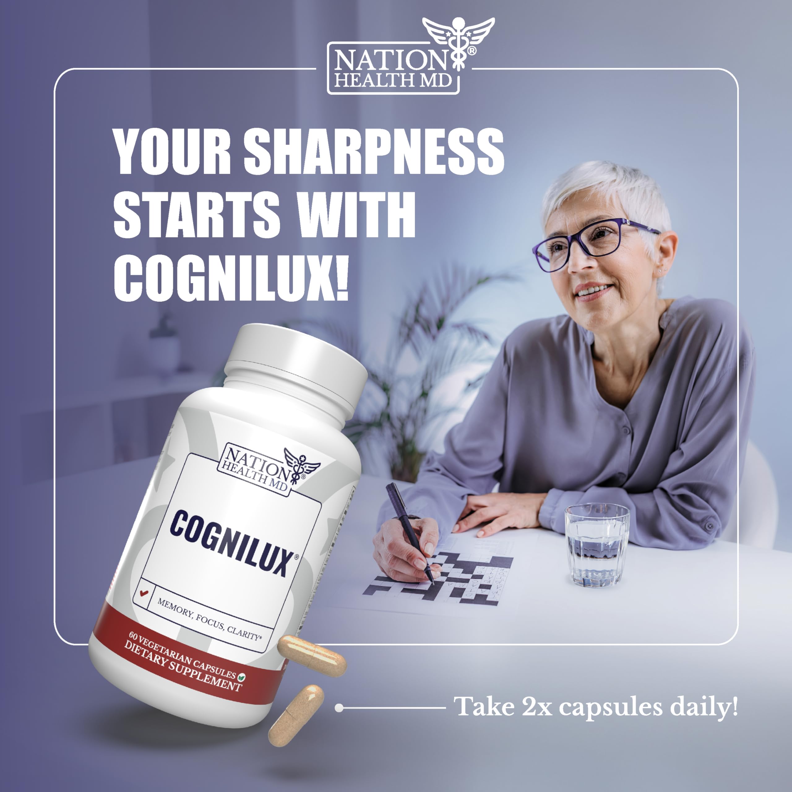 NATION HEALTH MD Cognilux: empaque en mesa, opción de compra confiable.