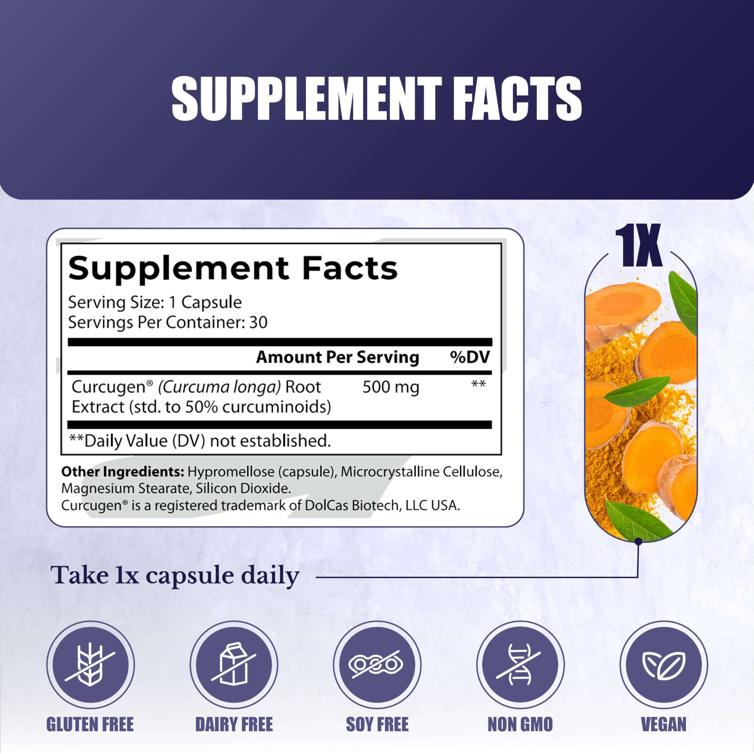 NATION HEALTH MD Curcumin Extract, presentación de 30 cápsulas, opción vegana y sin gluten.