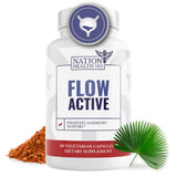 NATION HEALTH MD Flow Active: botella visible, posible apoyo a la salud prostática y bienestar diario.