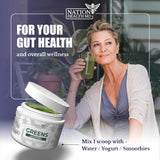 NATION HEALTH MD Greens: antioxidantes y detox con té blanco para bienestar general.