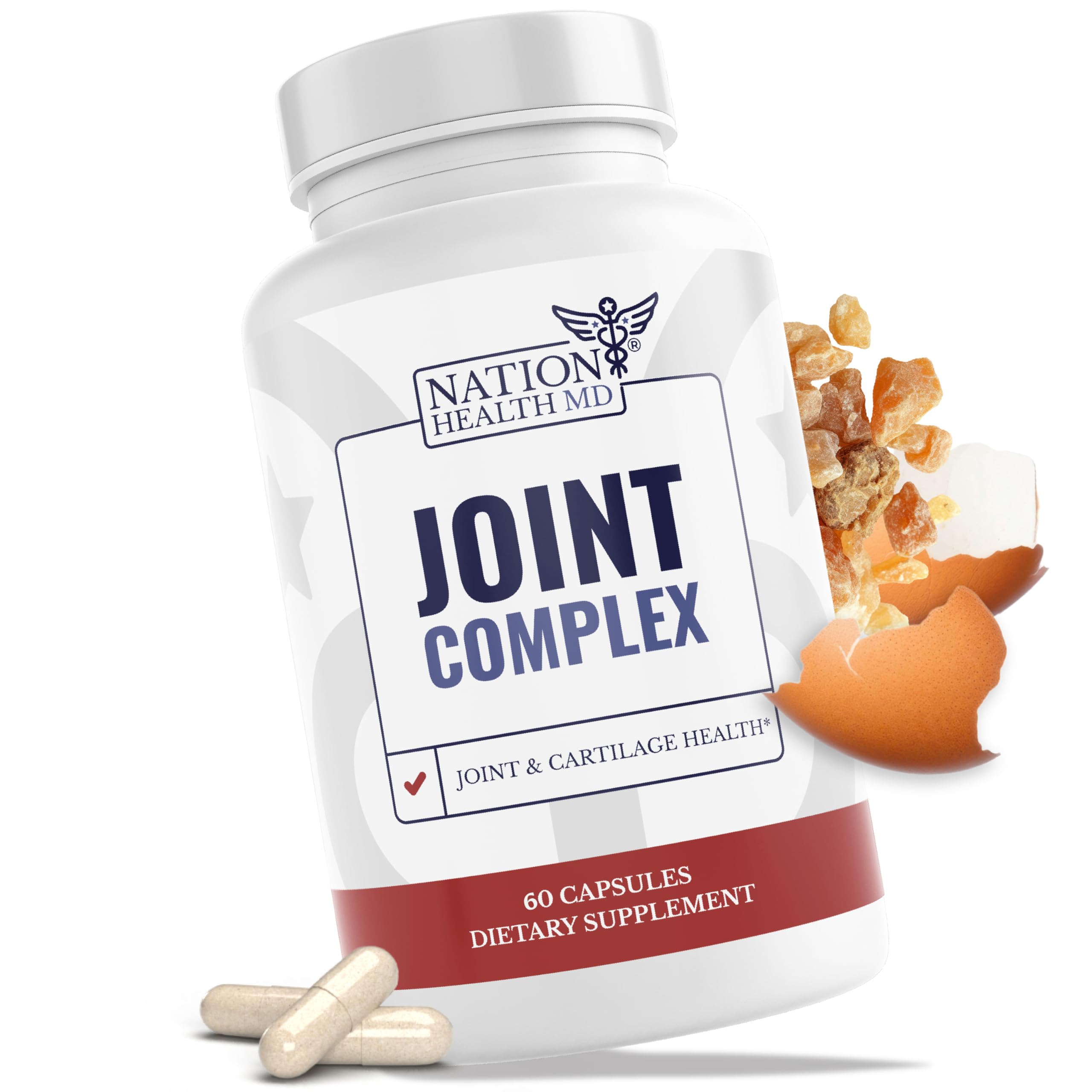NATION HEALTH MD Joint Complex cápsulas en botella para movilidad diaria.