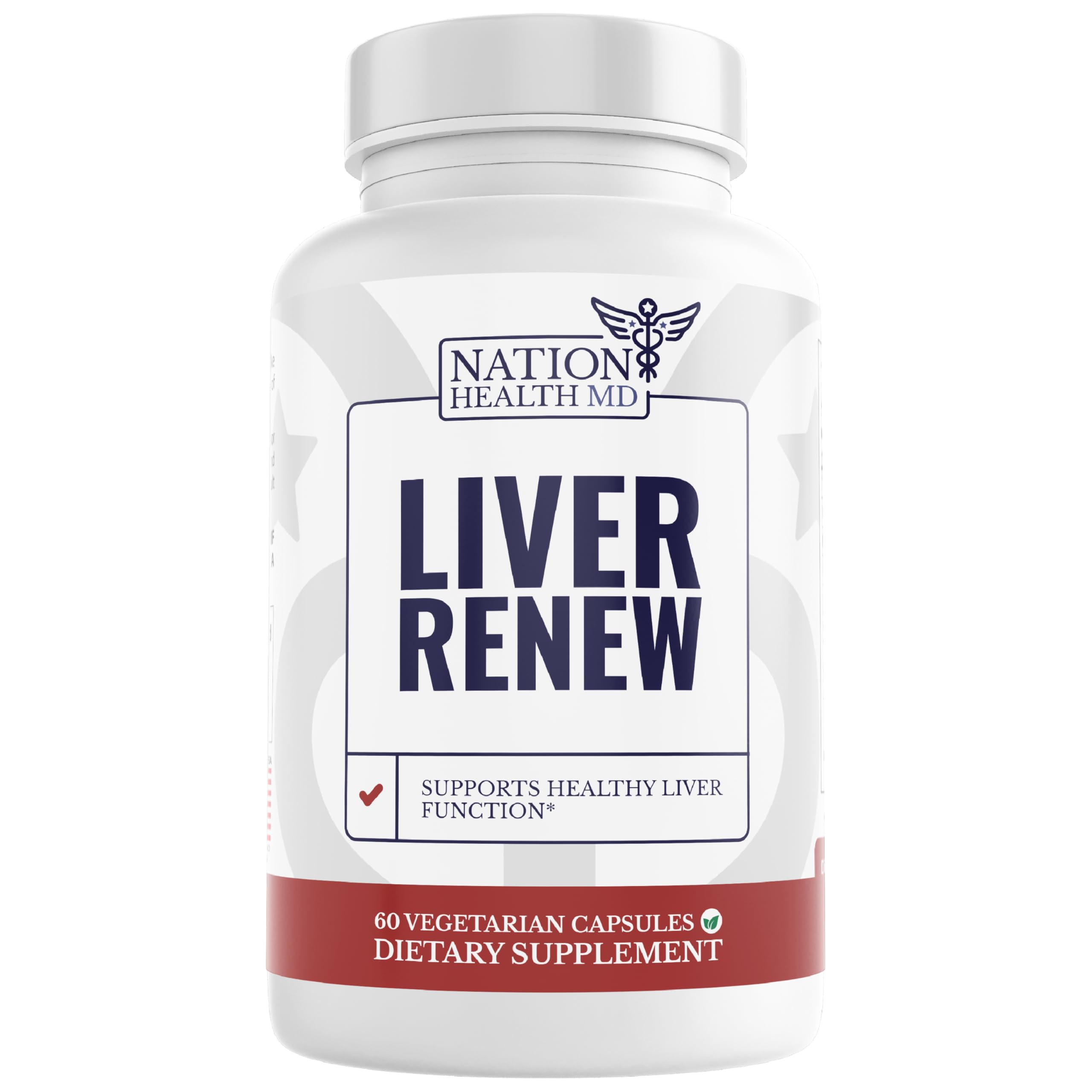 Liver Renew de NATION HEALTH MD en botella para apoyo hepático diario.