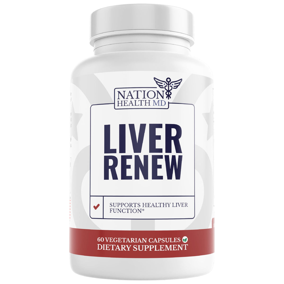 Liver Renew de NATION HEALTH MD en botella para apoyo hepático diario.