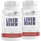 Liver Renew en botella de Nation Health MD para apoyo hepático diario.