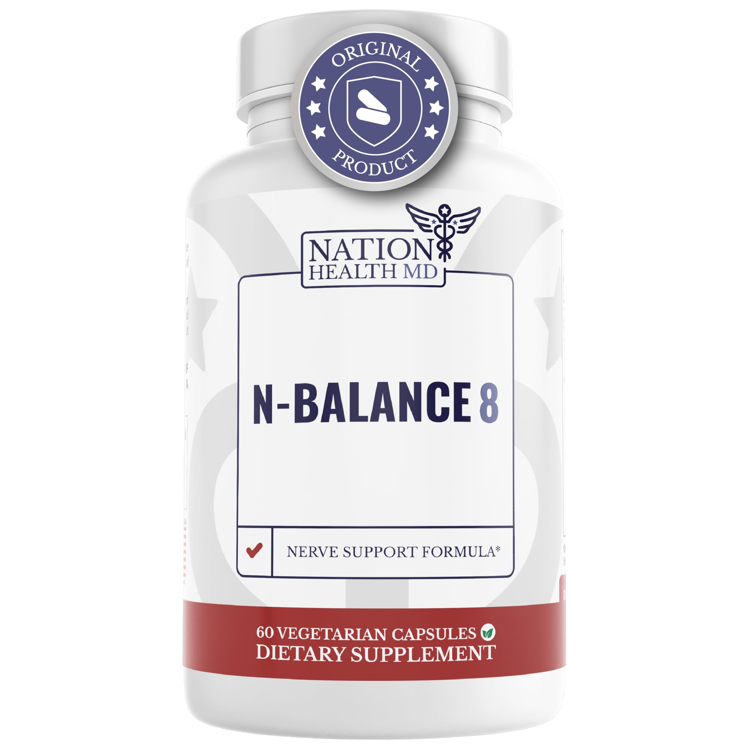 N-Balance8 frasco Nation Health MD, enfoque en soporte nervioso