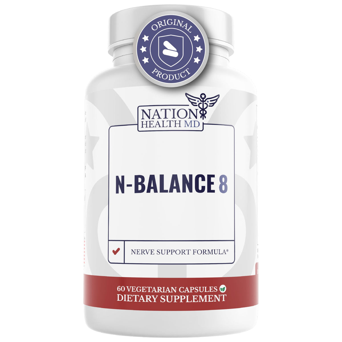 N-Balance8 frasco Nation Health MD, enfoque en soporte nervioso