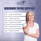 NATION HEALTH MD Thyro Support, cápsulas rectangulares para fácil consumo.