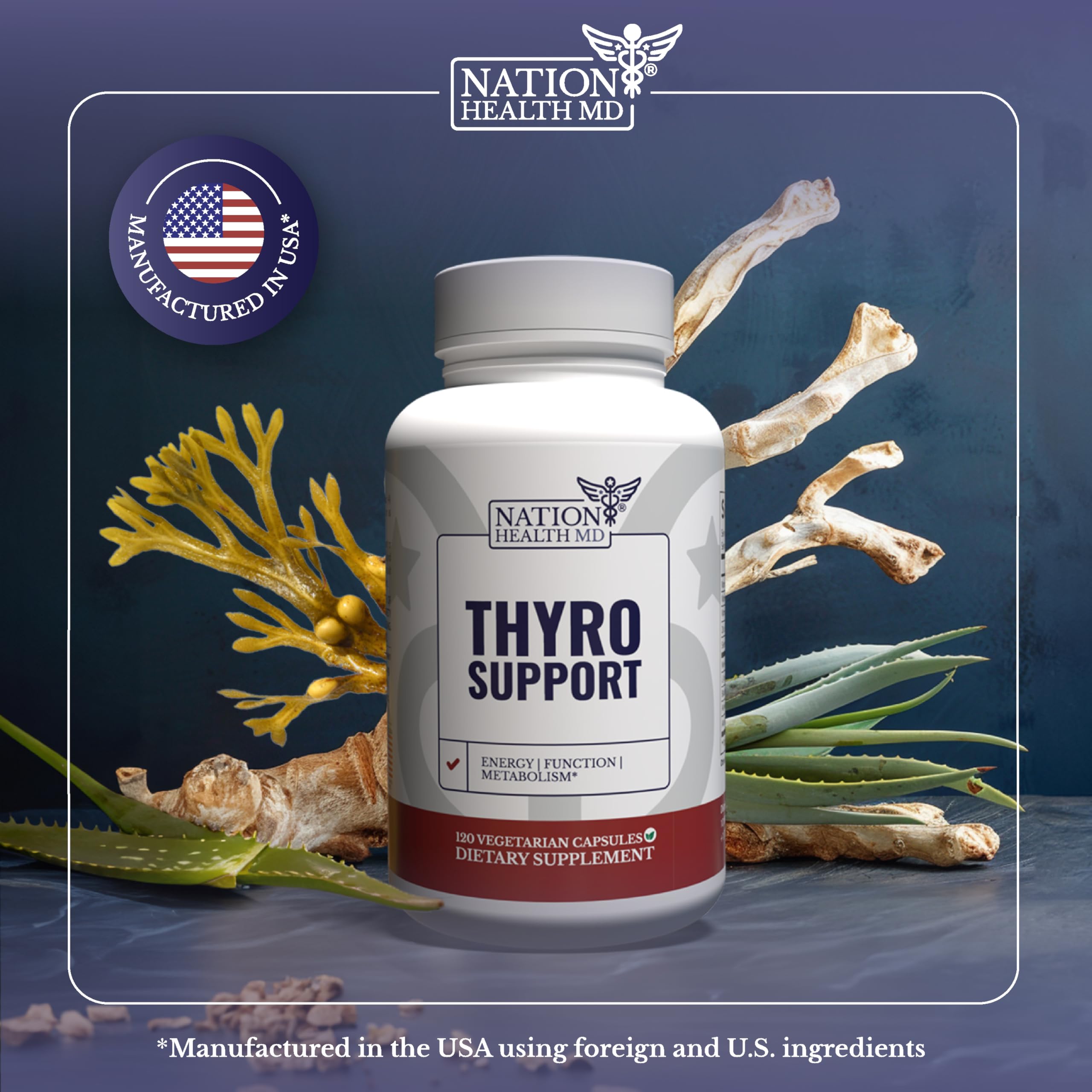 NATION HEALTH MD Thyro Support, dosis diaria lista para incorporar a tu rutina.