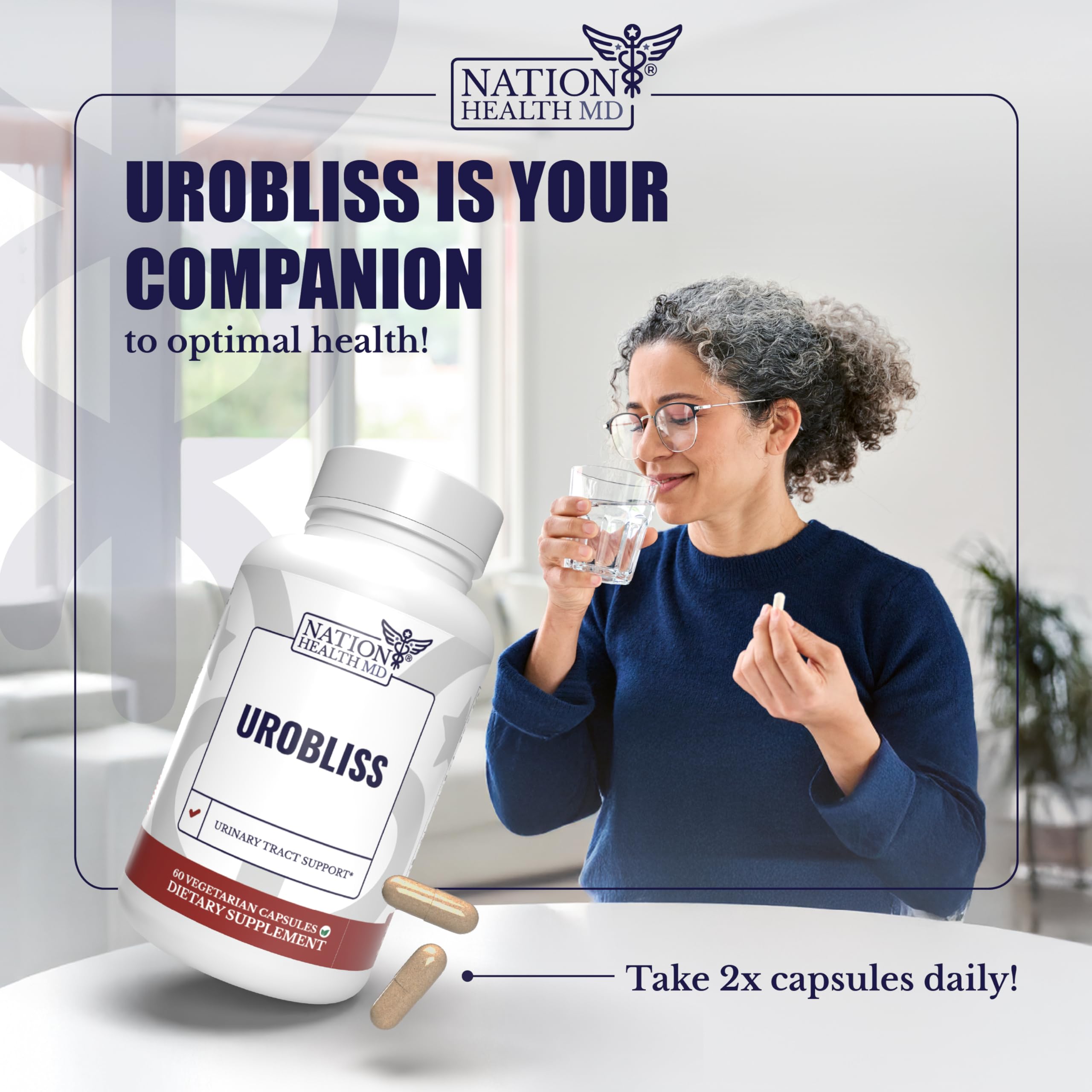 NATION HEALTH MD UroBliss vitamina D3 para apoyo inmunitario natural.