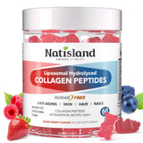 Gomitas NATISLAND de colágeno liposomal para absorción mejorada de la piel.