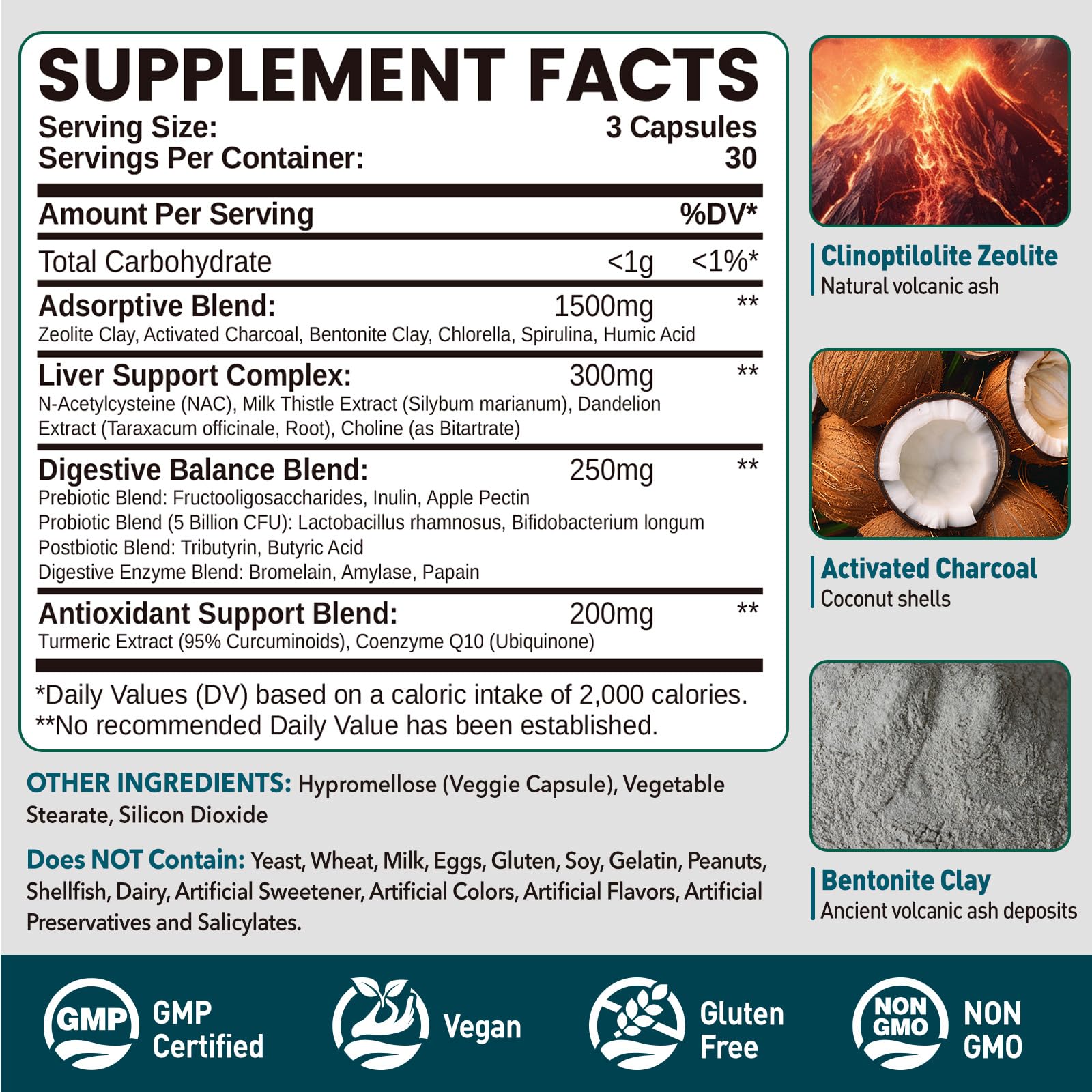 Natisland Zeolite Detox: cápsulas veganas listas para consumo.