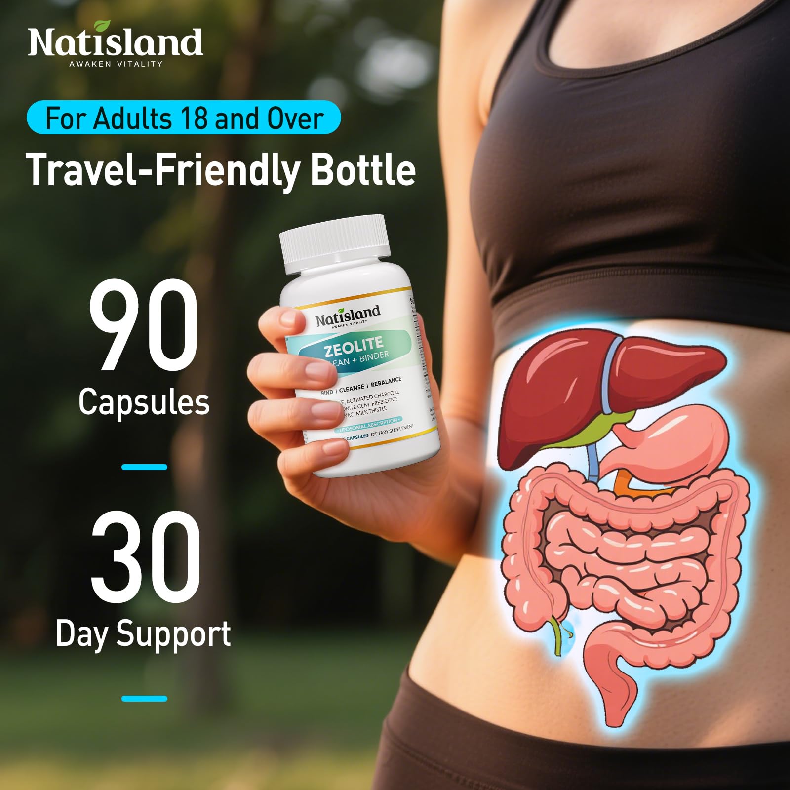 Natisland Zeolite Detox: estilo de vida saludable con suplemento detox.