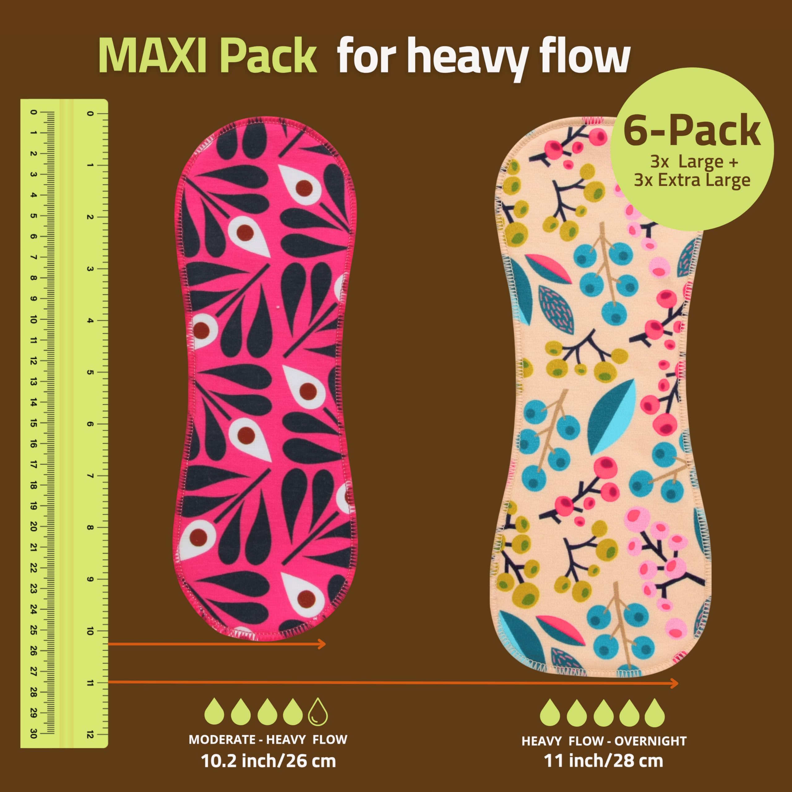 Natissy pack seis compresas L-XL, lista para cualquier ocasión.