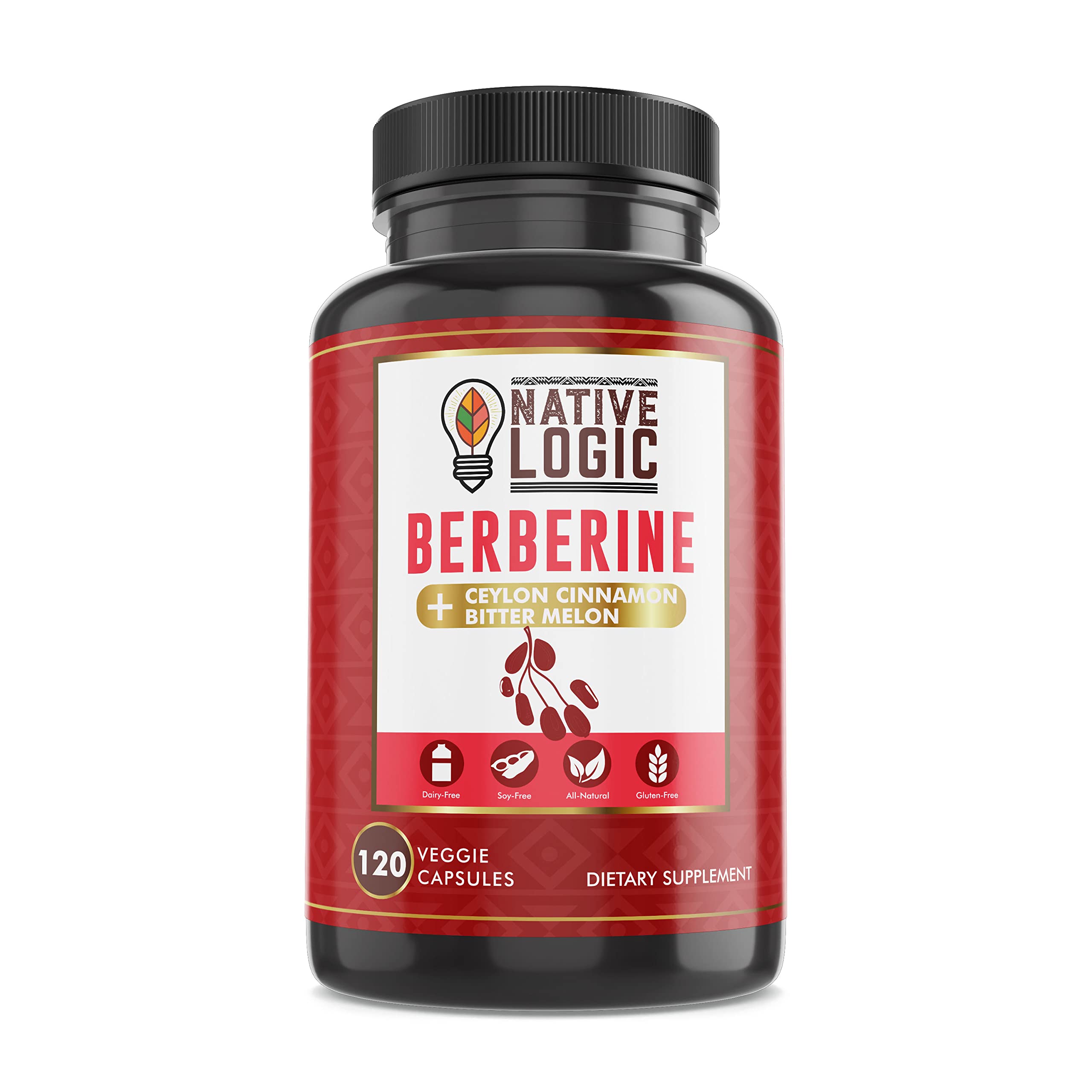 Native Logic Berberine HCL: cápsulas de 1200 mg para bienestar general.