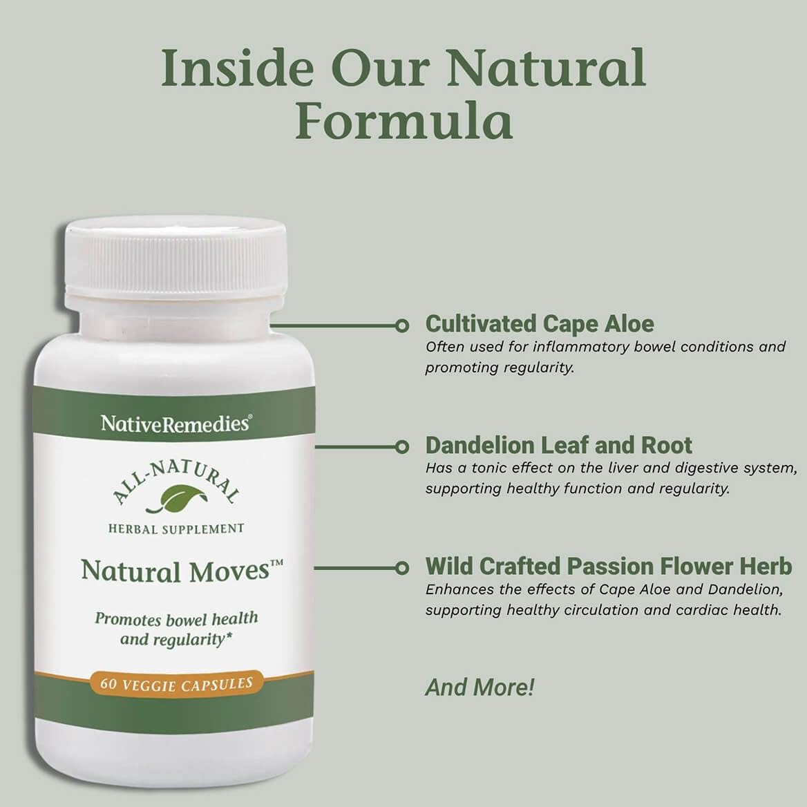Etiqueta de Native Remedies con certificado kosher y composición natural