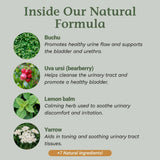 Native Remedies UTI-Clear, etiqueta frontal, facilita el uso diario seguro.