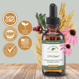 Native Remedies UTI-Clear, gotero integrado, dosificación precisa para uso diario.