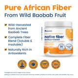 NativePath Baobab Prebiótico cucharada medida, porción rápida para la rutina