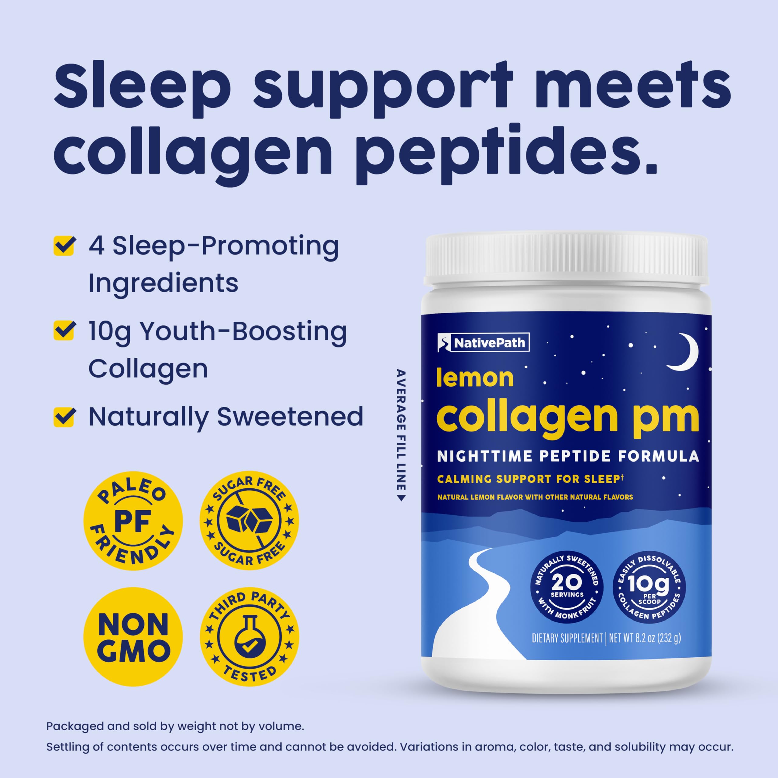 NativePath Colágeno PM Sueño Limón Taza: bebida reconfortante antes de dormir.