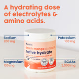 NativePath Hydrate endulzado con stevia para sabor sin azúcar añadido.