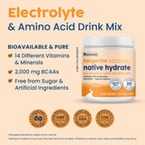 NativePath Native Hydrate: etiqueta clara que destaca cero azúcares.
