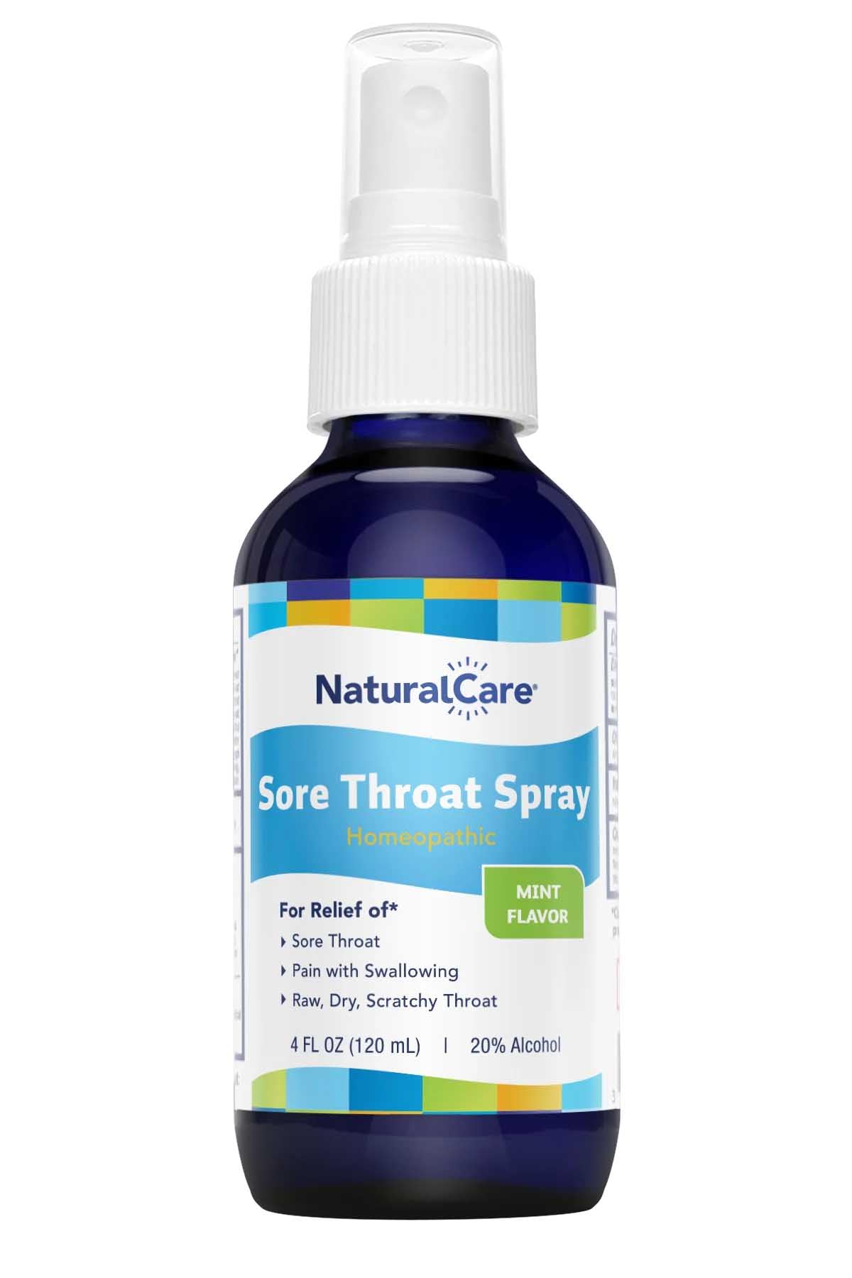 Natra-Bio NaturalCare Spray Garganta en botella con menta para alivio suave