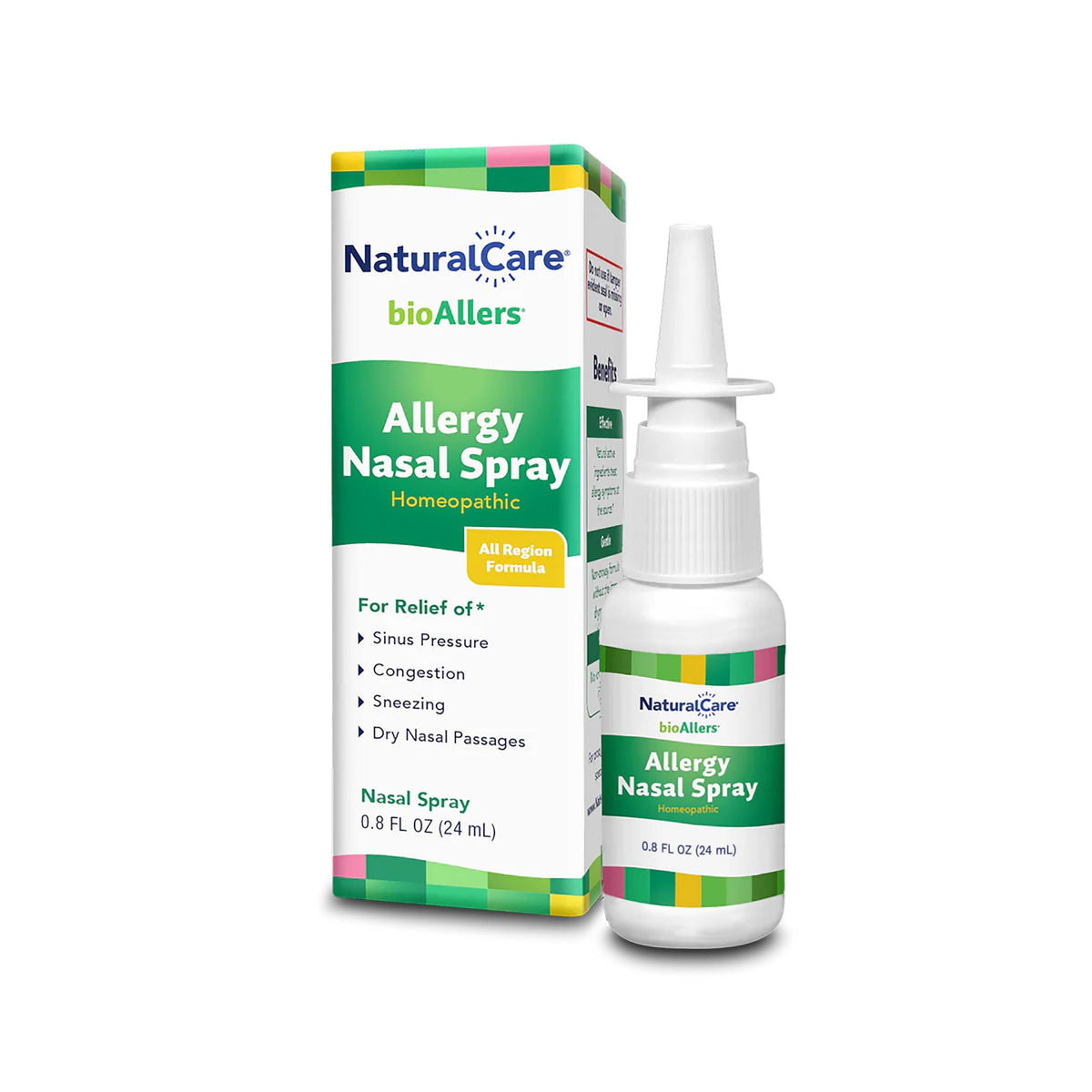 Natra-Bio NaturalCare spray nasal, botella para alergias, alivio suave de la congestión
