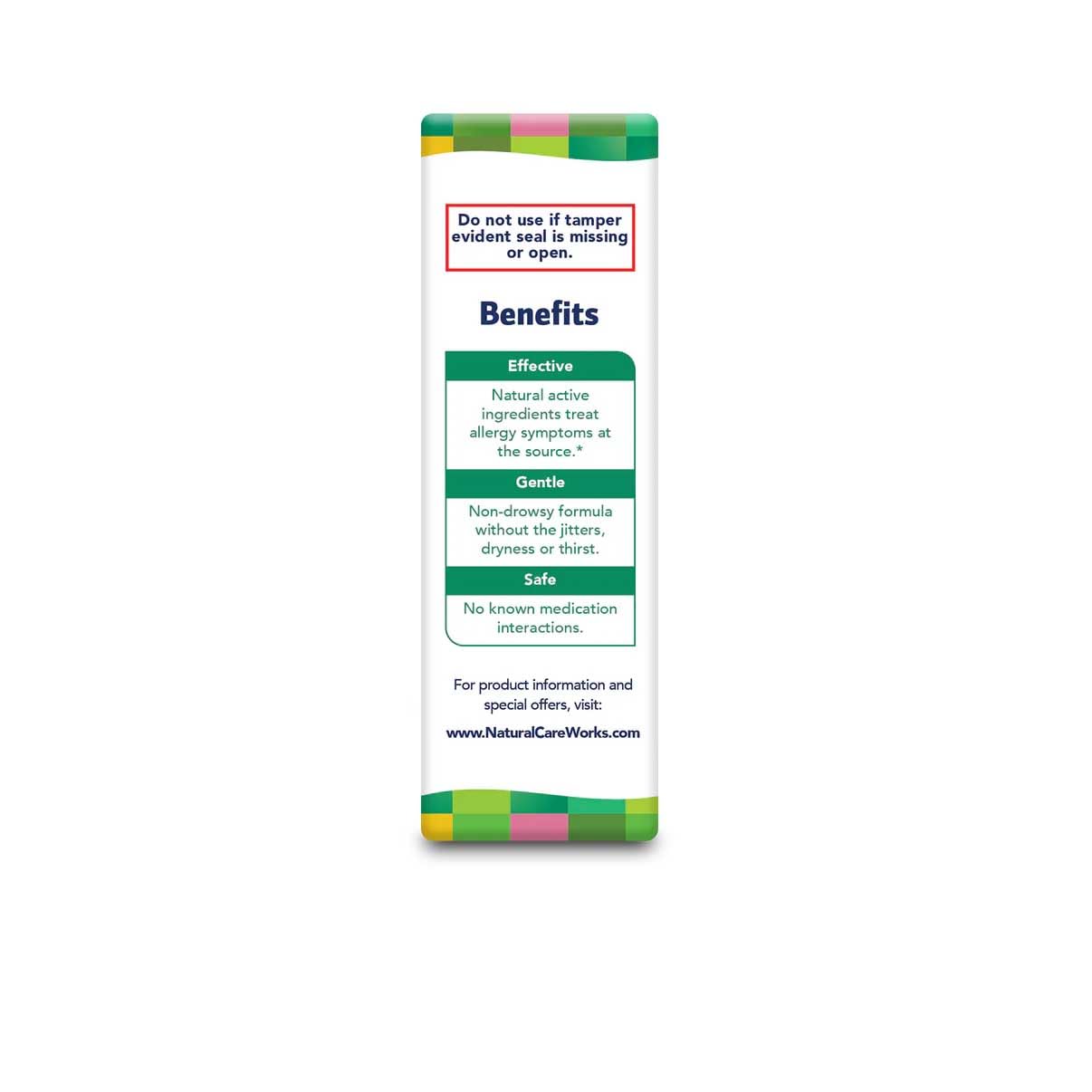 Natra-Bio NaturalCare: etiqueta del producto con instrucciones claras