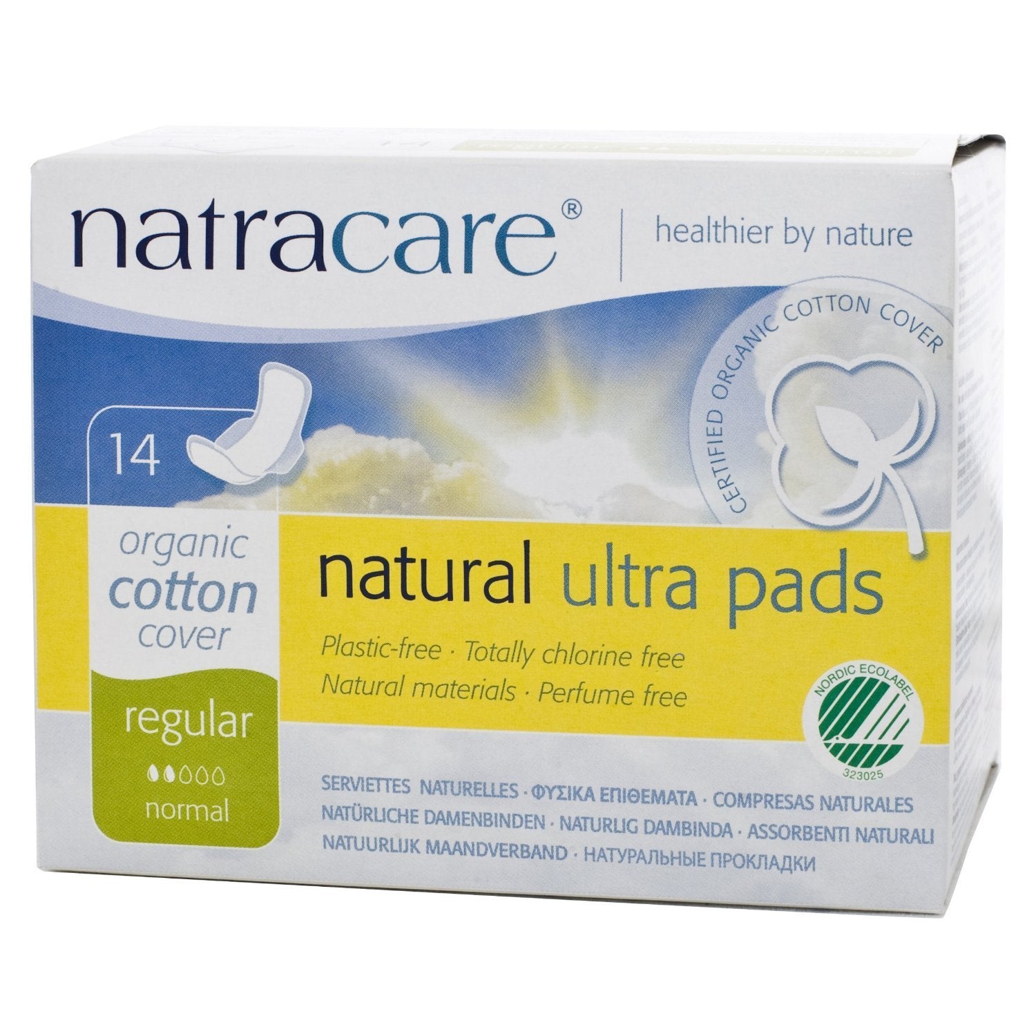 Almohadillas Natracare Ultra con alas envueltas en paquetes biodegradables para bolso