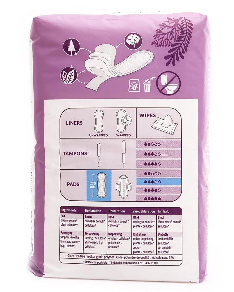 Natracare Maxi Pad en bolsa a base de plantas, opción ecológica.