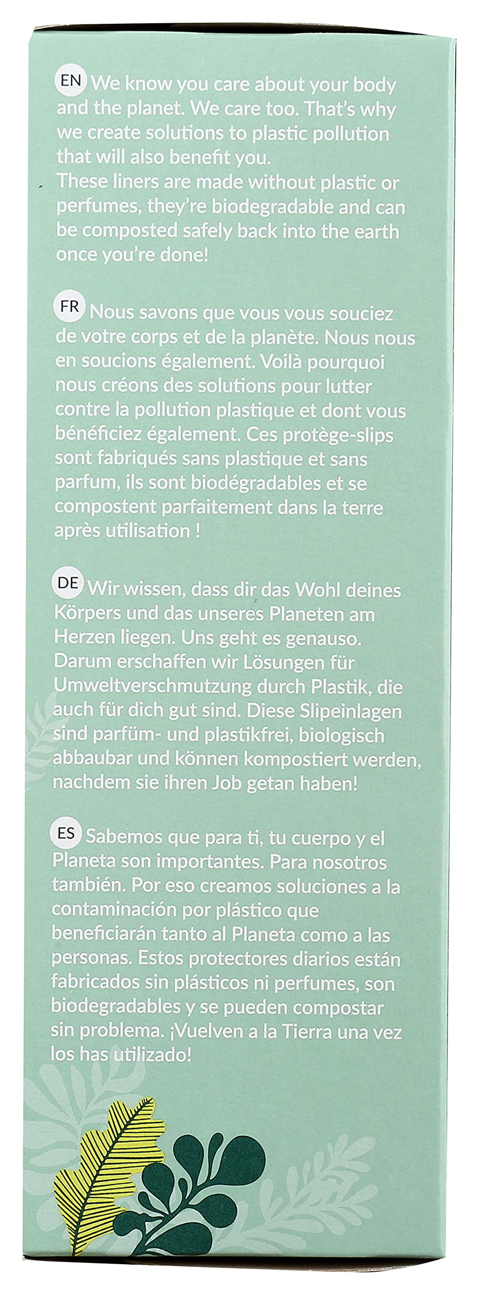 NATRACARE Mini protector diario adhesivo no tóxico y cómodo.