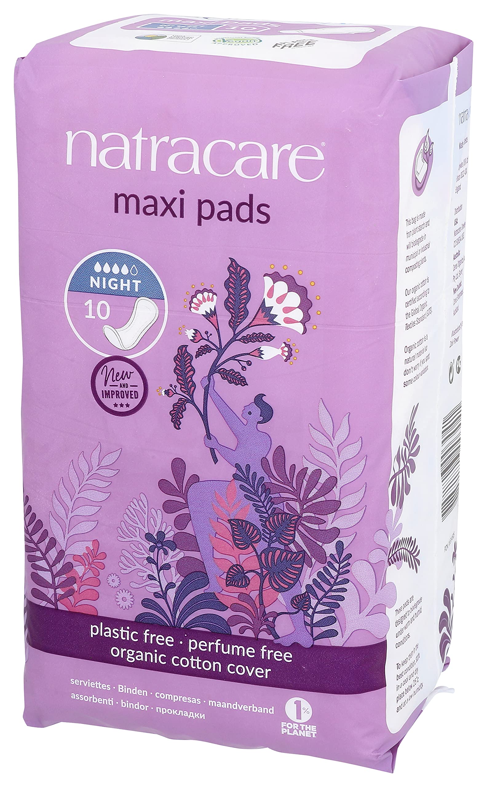 Natracare Noche Maxi sin plástico, opción ecológica para la higiene menstrual