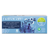 Natracare tampón orgánico de algodón regular sin aplicador para uso diario cómodo.