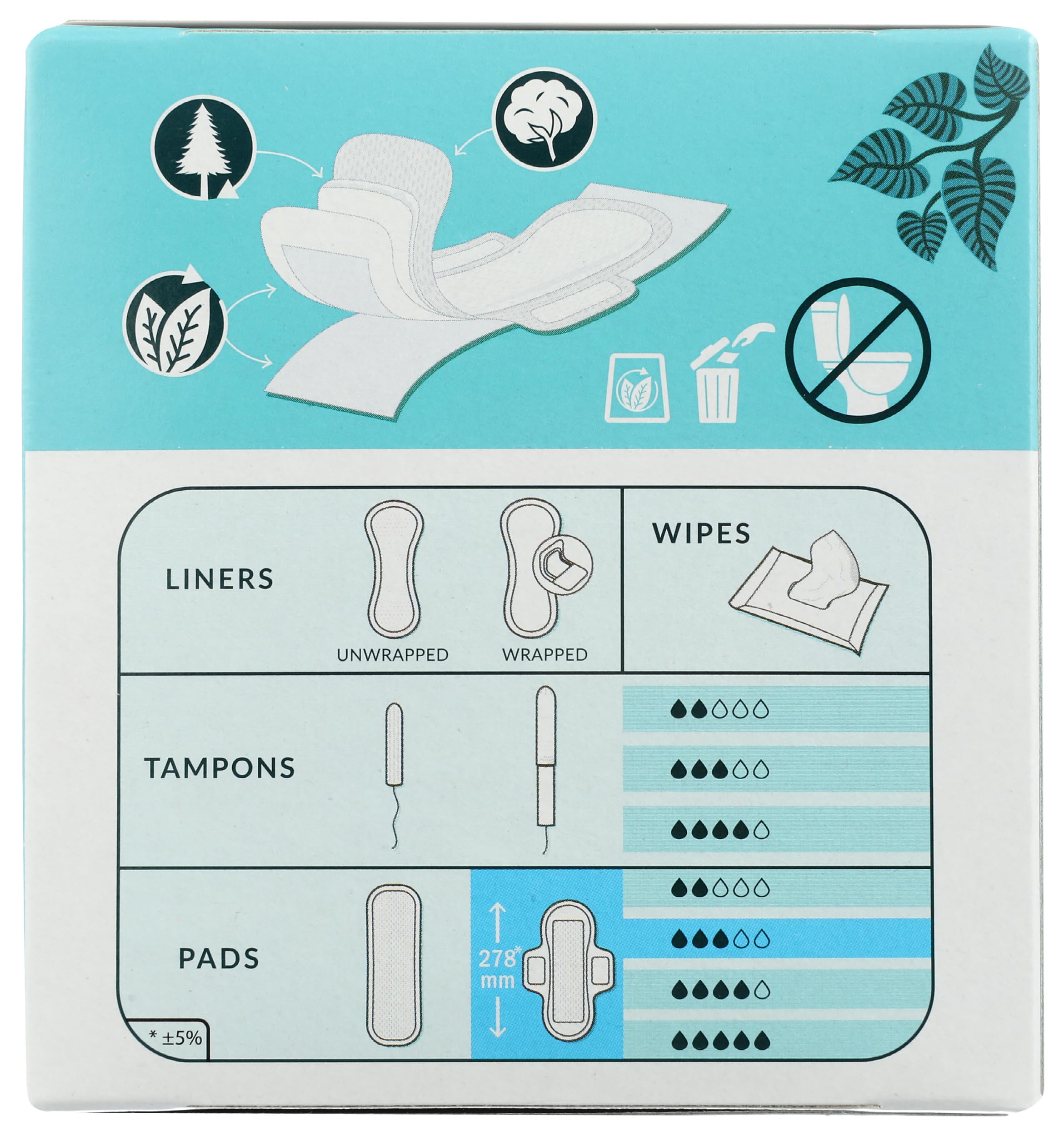Natracare Pads Ultra Super, núcleo doble absorbente para mayor sequedad.