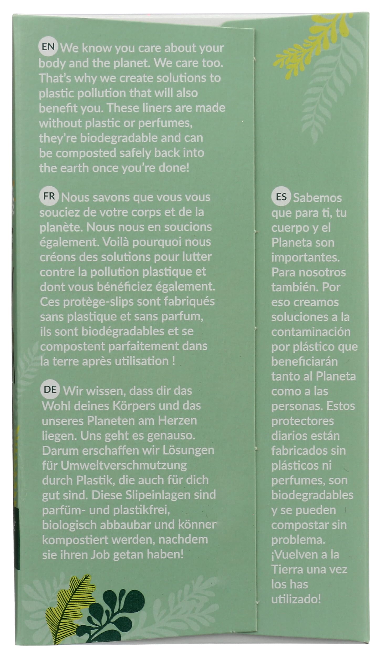 Diseño ecológico de Natracare que cuida el planeta y la comodidad.