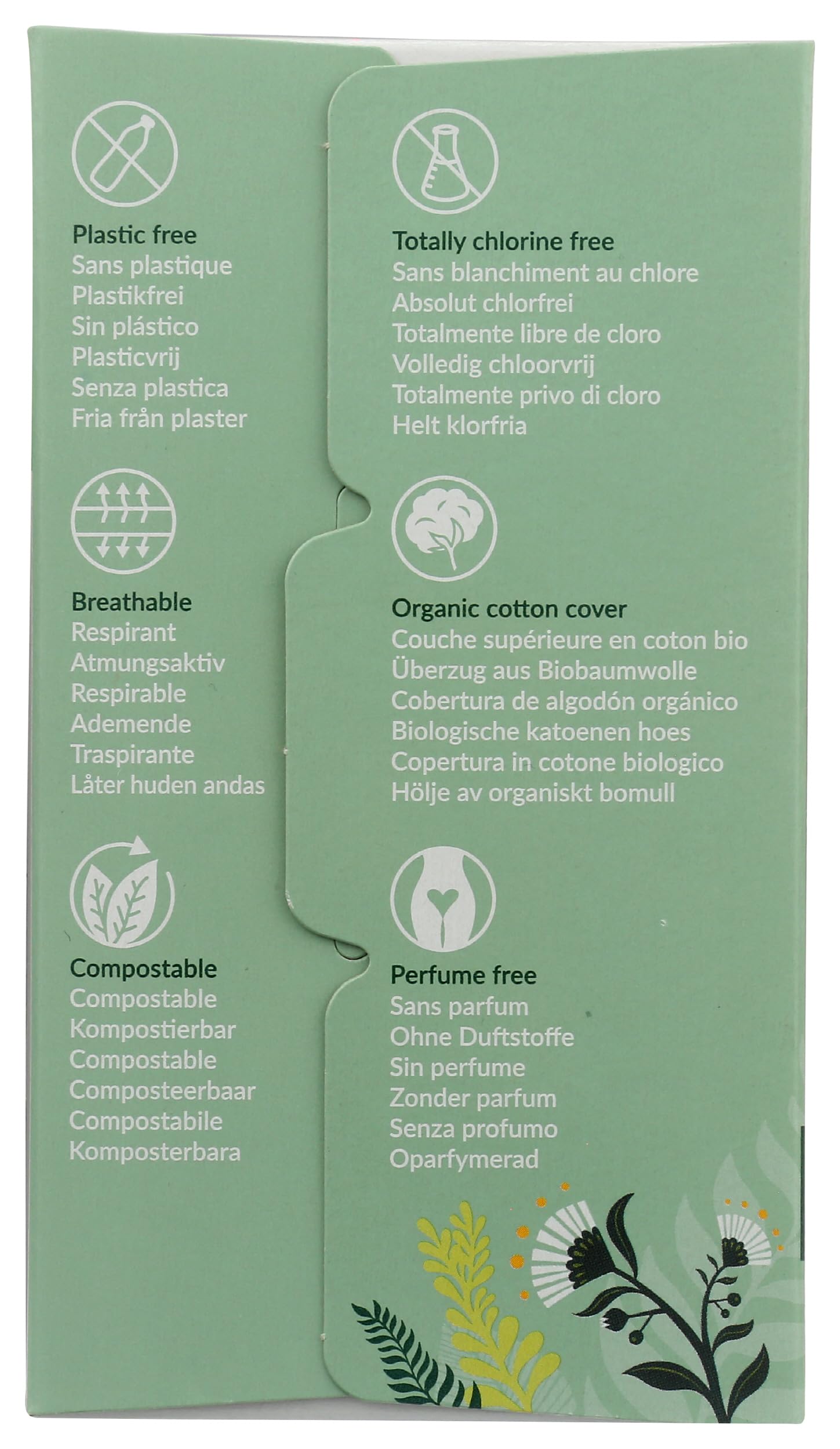 Pack de 16 unidades de Natracare, práctico para guardar en bolso.