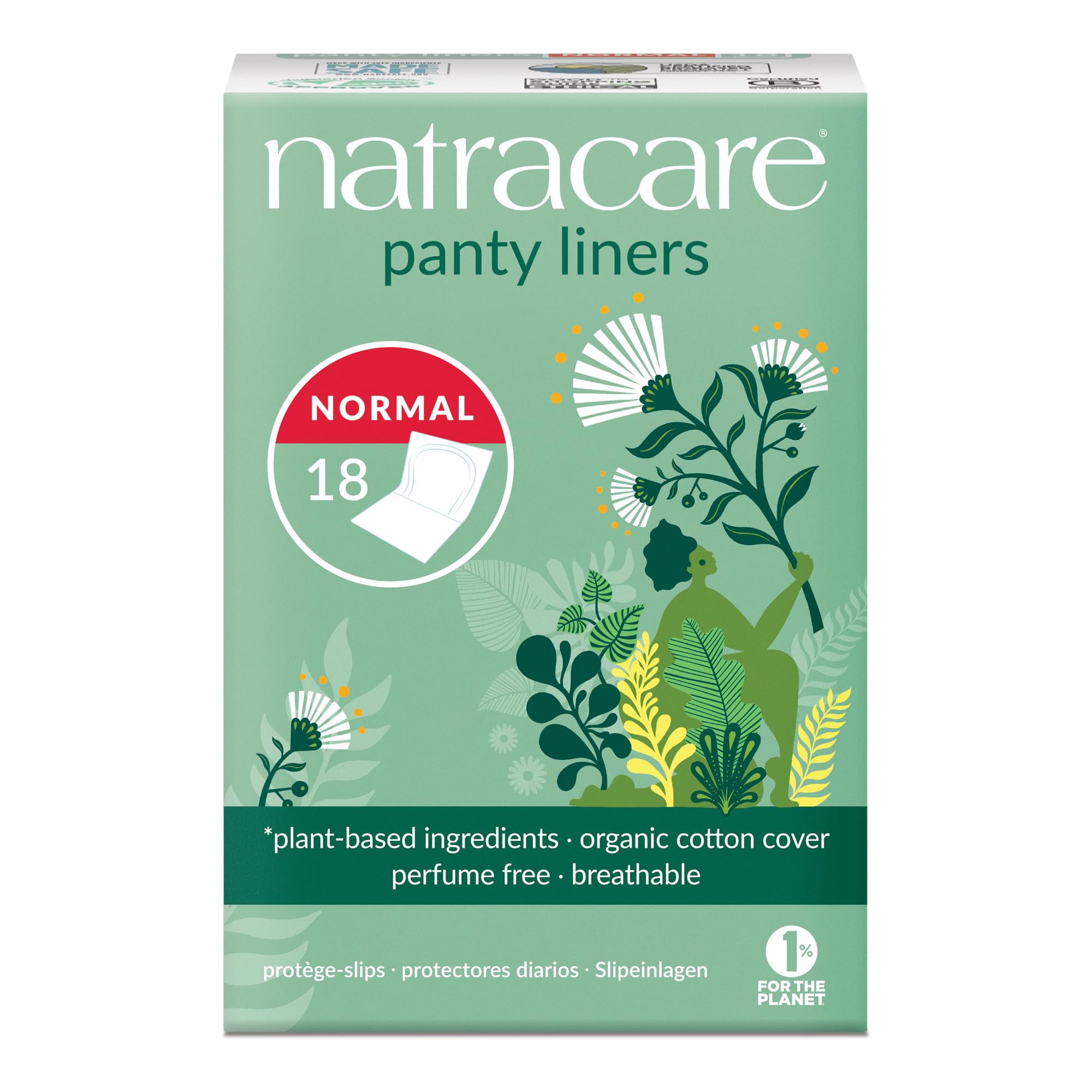 Natracare protector diario normal con cobertura de algodón orgánico suave
