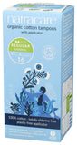 Envase de tampones Natracare libre de plástico y con cartón reciclable.