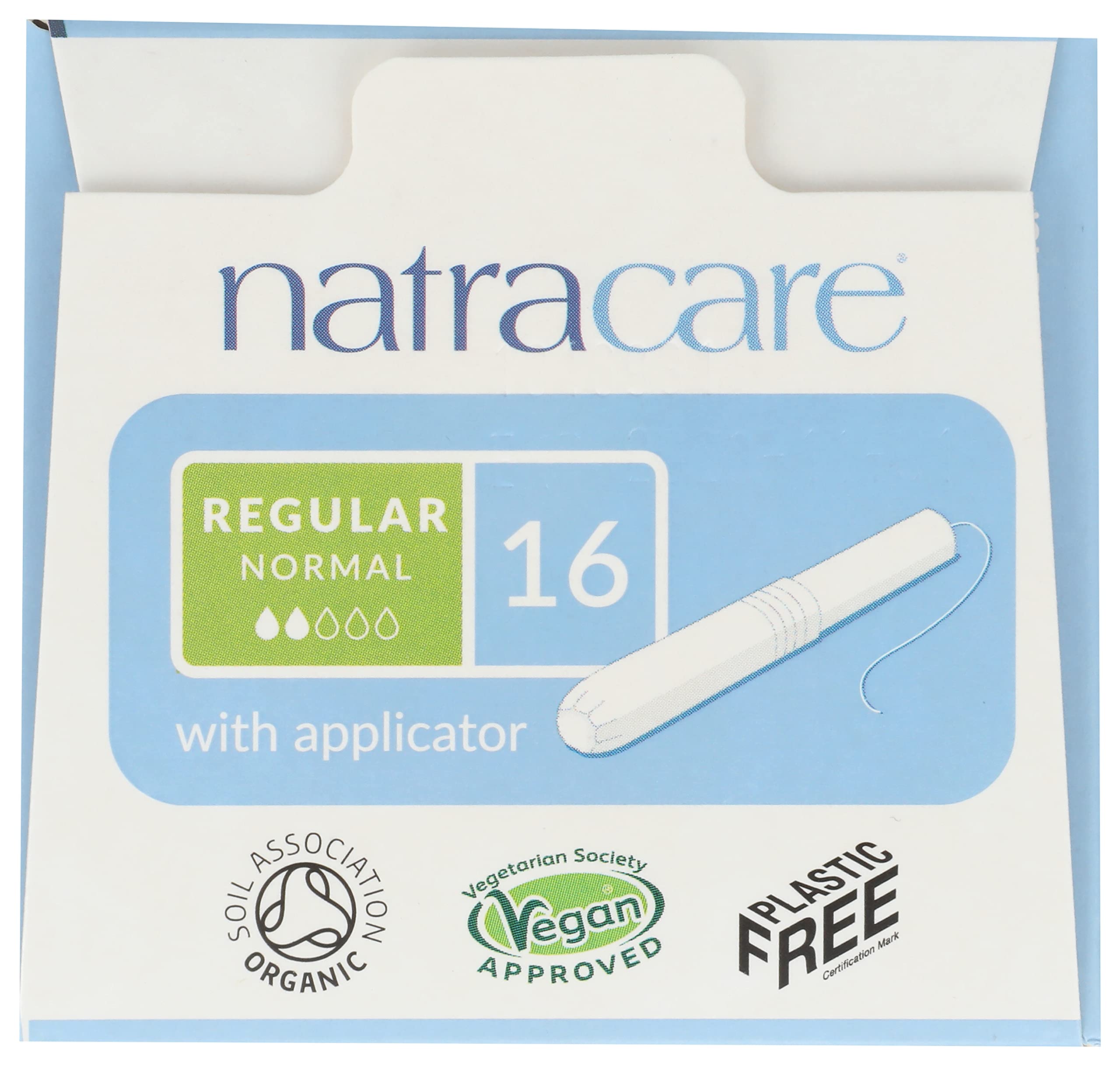 Producto vegano certificado de tampones orgánicos Natracare.