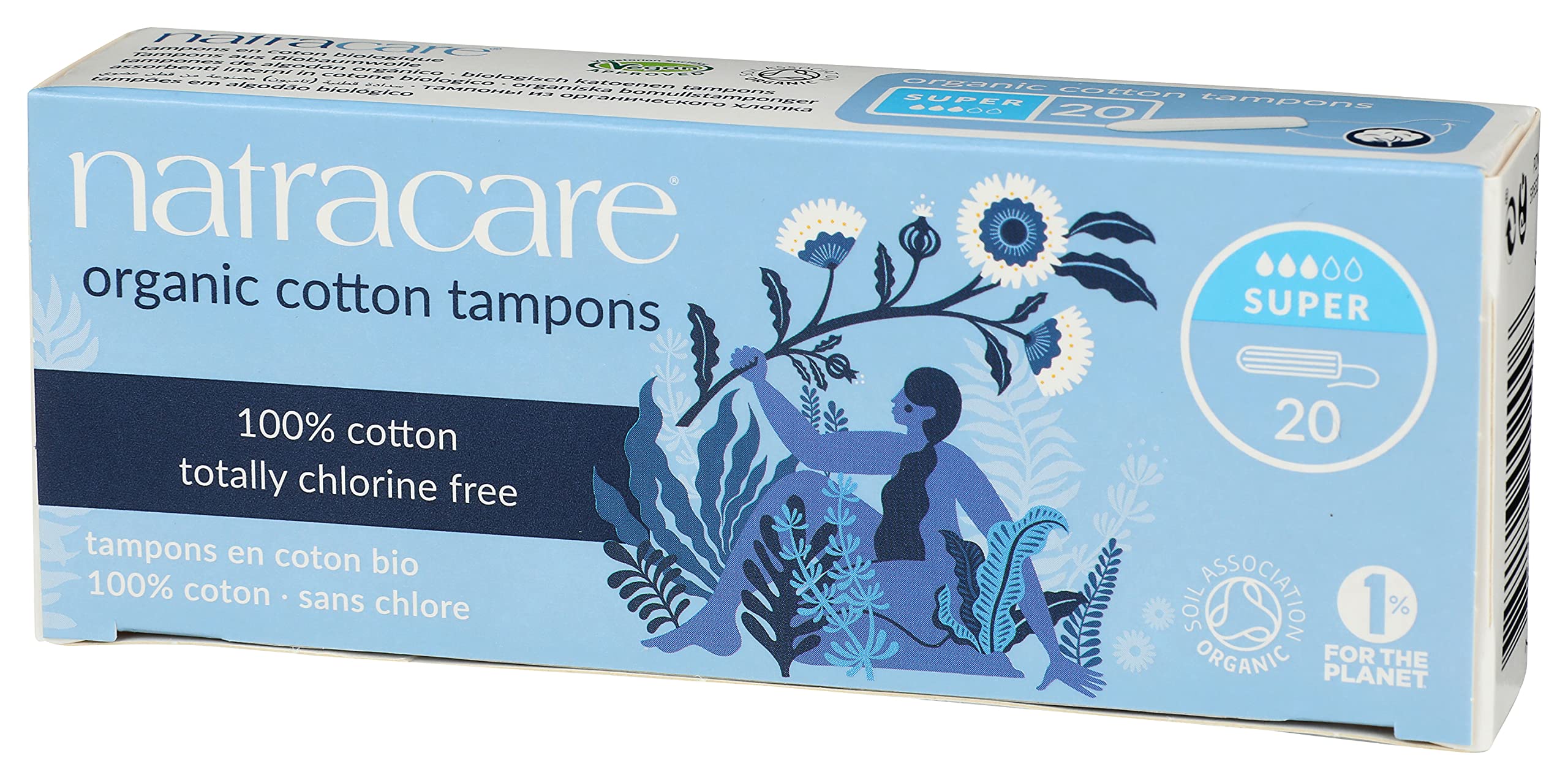 Caja verde de Natracare, diseño sostenible y fácil almacenamiento.