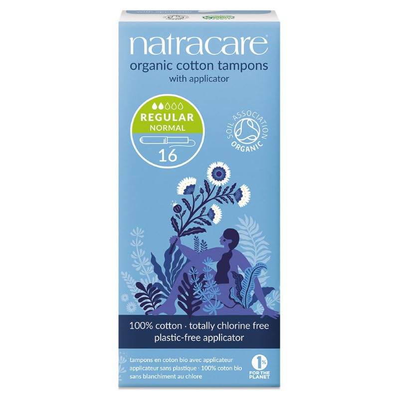 NATRACARE tampones orgánicos regulares con aplicador, comodidad diaria.