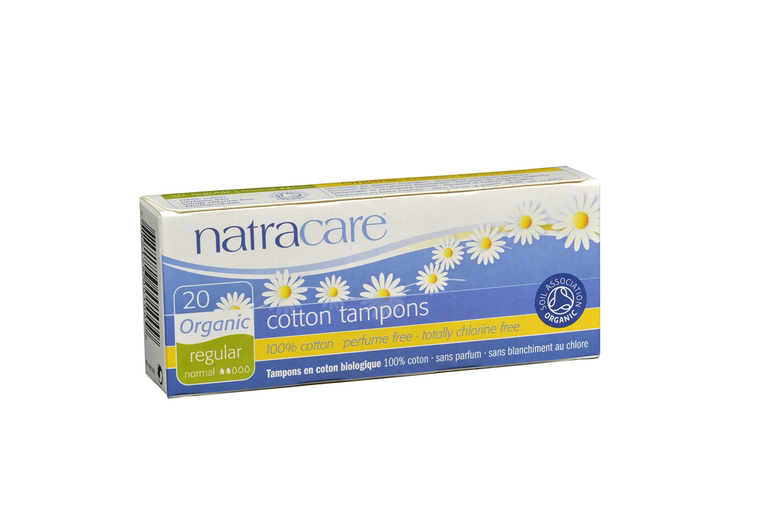 Natracare tampones orgánicos sin aplicador, paquete de 5 cajas, opción práctica para periodos.