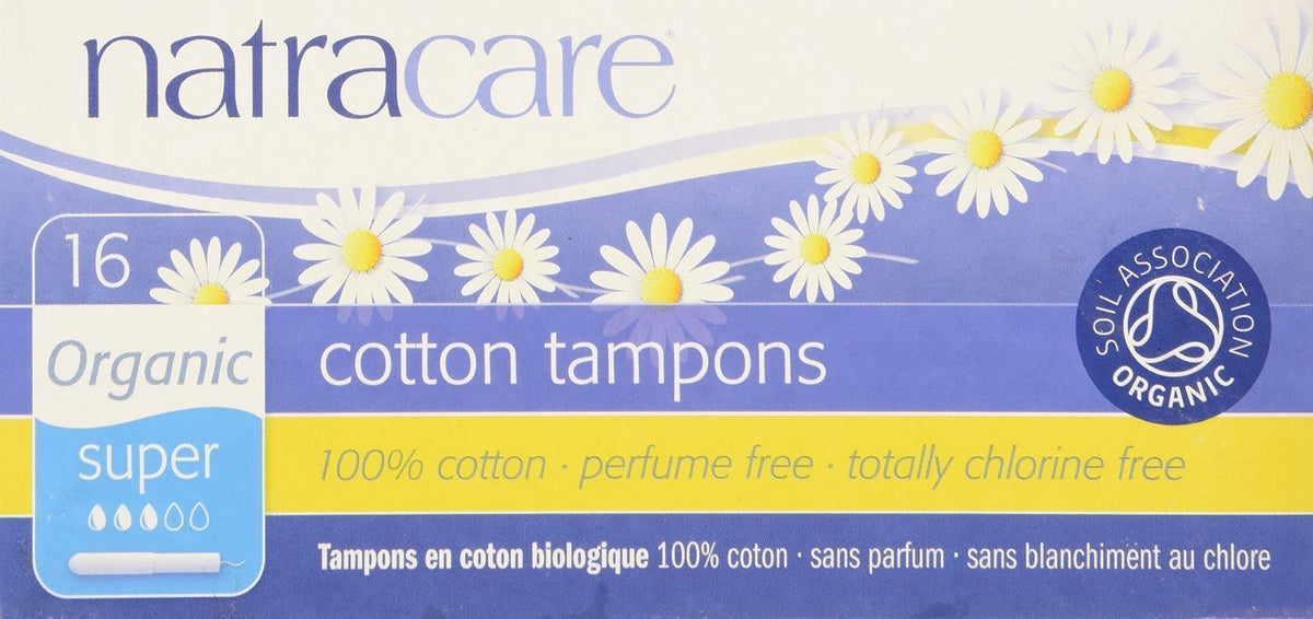 Tampones Natracare Super con aplicador, 16 unidades por caja, pack de 3 para uso diario
