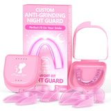 natrlteeth protectores nocturnos rosa con estuche espejo para guardado higienico
