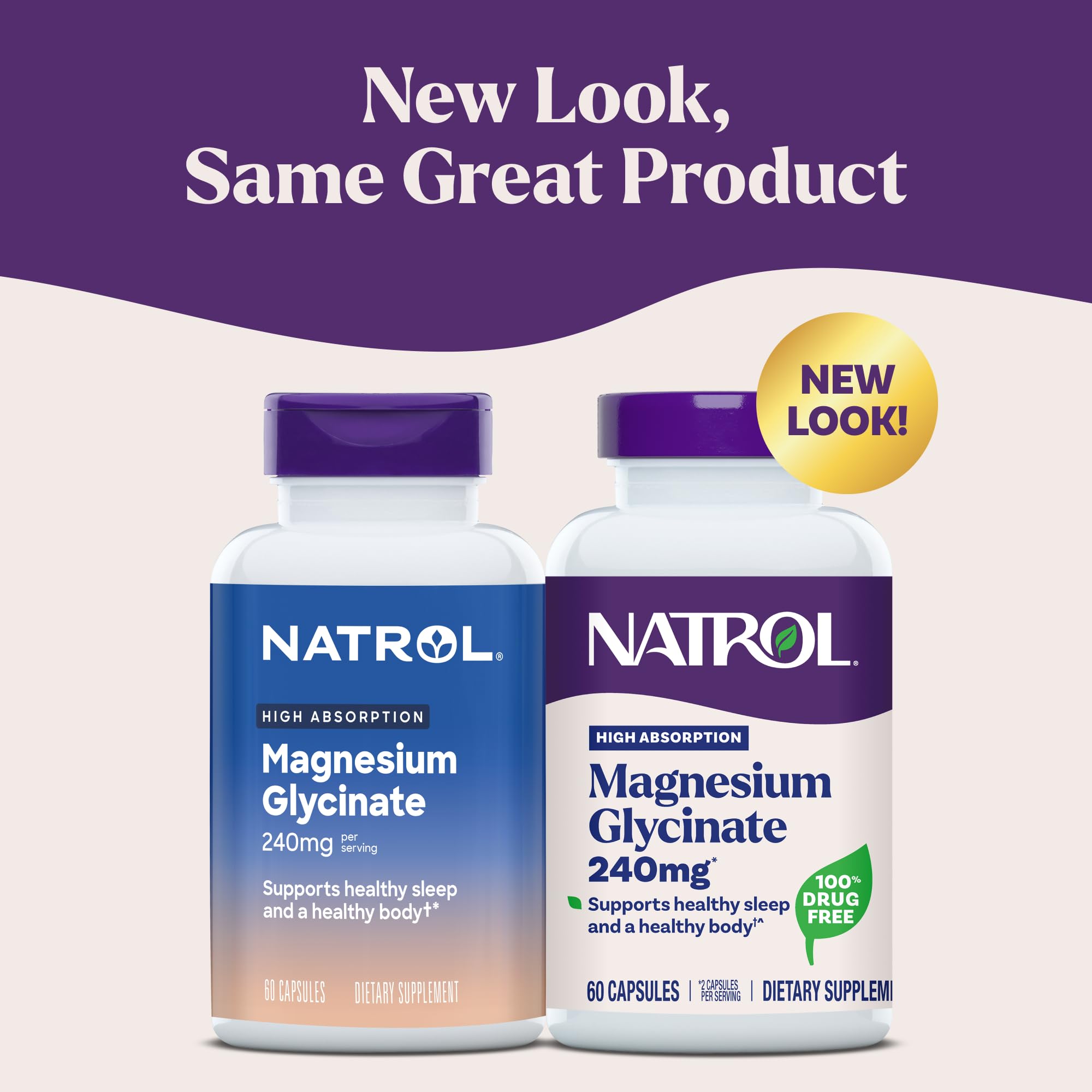 Natrol Magnesio Glicinato caja y etiqueta para confirmar ingredientes y alergenos