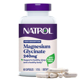 Natrol Magnesio Glicinato capsulas 240 mg en frasco, alta absorcion para apoyo general